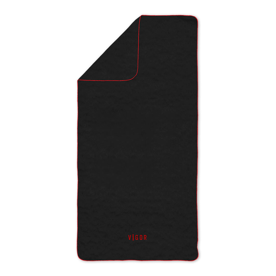 VIGOR - QUICK DRY TOWEL | 130x70CM | BLACK/RED